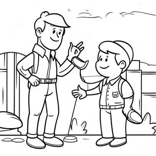 Page De Coloriage De Voisins Amicaux Aidant 119449-54410