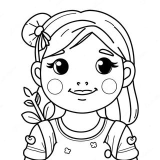 Fille Mignonne Facile Pages À Colorier