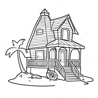 Page De Coloriage De Maison De Plage Charmante 119632-54558