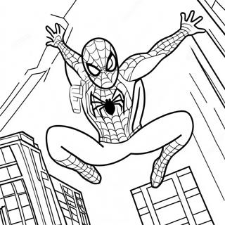 Spider Man En Pose Daction Page De Coloriage 119940 54793