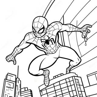 Spider Man En Pose Daction Page De Coloriage 119940 54794