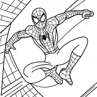 Spider Man En Pose Daction Page De Coloriage 119940 54795