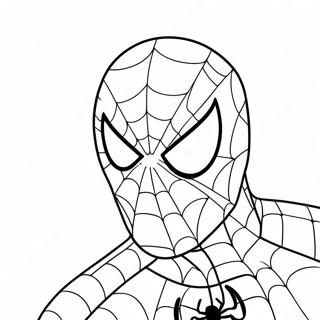 Page De Coloriage De Visage De Spiderman Amical 120095-54910