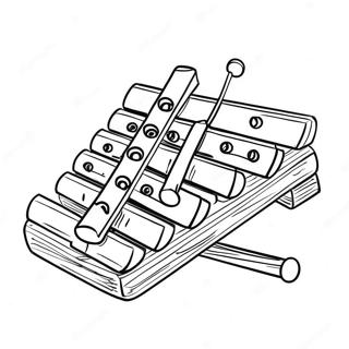 Page De Coloriage De Xylophone Avec Des Notes Colorees 120400-55149