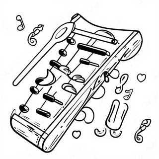 Page De Coloriage De Xylophone Avec Des Notes Colorees 120400-55150