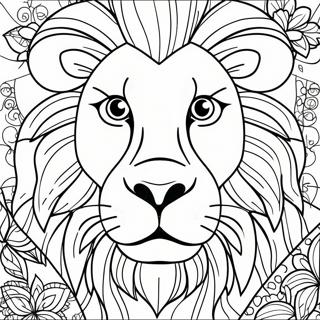 Page De Coloriage De Visage De Lion 120681-55368