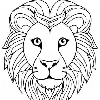 Page De Coloriage De Visage De Lion Majestueux 120682-55370