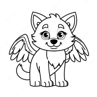 Page De Coloriage De Bebe Loup Avec Des Ailes 120937-55753