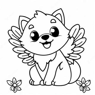 Page De Coloriage De Bebe Loup Avec Des Ailes 120937-55754
