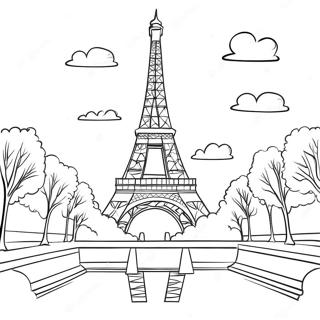 Page De Coloriage De La Tour Eiffel A Paris 120964 55779