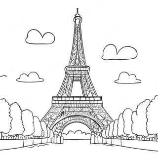 Page De Coloriage De La Tour Eiffel A Paris 120964 55780