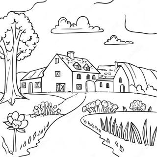 Page De Coloriage De La Belle Campagne Francaise 120967 55604