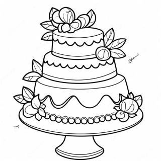 Gâteau De Mariage Pages À Colorier