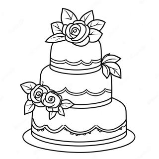 Page De Coloriage De Gateau De Mariage A Trois Niveaux 121015-55636