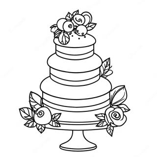 Page De Coloriage De Gateau De Mariage A Trois Niveaux 121015-55821