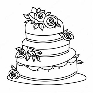 Page De Coloriage De Gateau De Mariage A Trois Niveaux 121015-55823