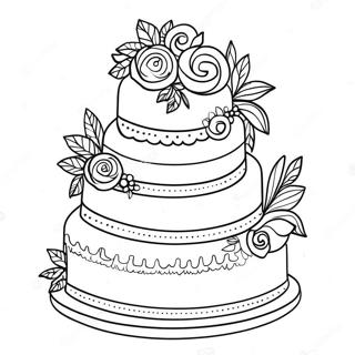 Page De Coloriage De Gateau De Mariage Vintage 121017-55643