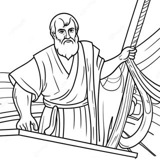 Page De Coloriage De Lapotre Paul Sur Un Bateau 121093 55885