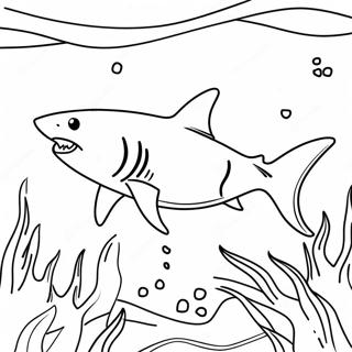 Page De Coloriage De Requin Tigre Feroce Nageant 121166-55939