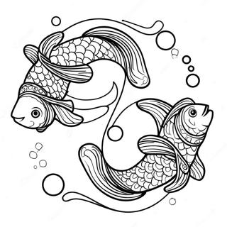 Page De Coloriage Du Signe Du Zodiaque Poissons 121217-55974