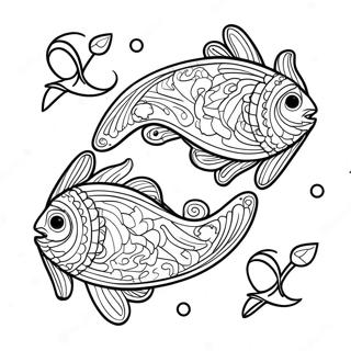 Page De Coloriage De La Constellation Poissons Elegante 121219-55981