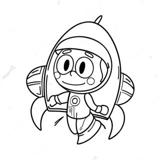 Marvin Le Martien Dans Une Fusee Page A Colorier 121299-56031