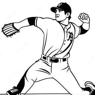 Page De Coloriage Du Lanceur Des Braves Lancant 121735-56371