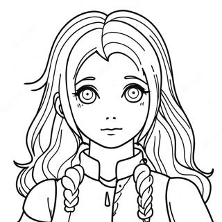 Fille Anime Aux Cheveux Longs Pages À Colorier