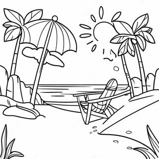 Page De Coloriage Journee Ensoleillee A La Plage 121911-56497