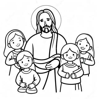 Page De Coloriage Jesus Colore Avec Des Enfants 122066-56618
