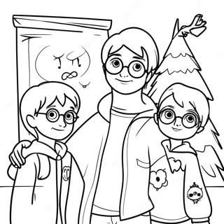 Page De Coloriage Harry Potter Et Ses Amis Vacances 122144-56684
