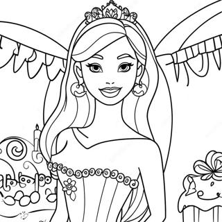 Page De Coloriage Celebration Danniversaire Barbie 122193-56714