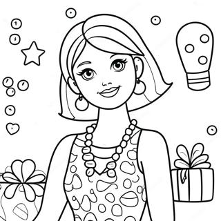 Page De Coloriage Celebration Danniversaire Barbie 122193-56716