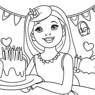 Page De Coloriage Celebration Danniversaire Barbie 122193-56769