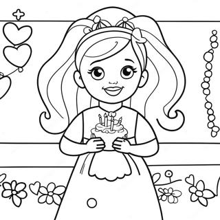 Page De Coloriage Celebration Danniversaire Barbie 122193-56770