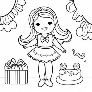 Page De Coloriage De La Jolie Tenue Danniversaire De Barbie 122196 56781