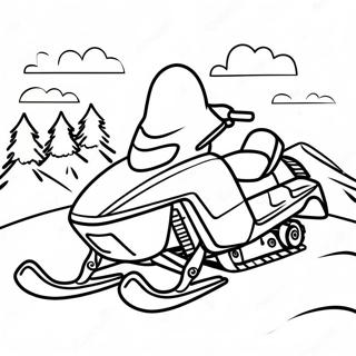 Page De Coloriage De Motoneige Dans Un Paysage Enneige 122425-56957