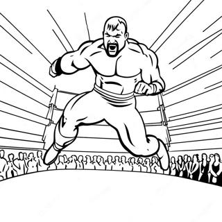 Page De Coloriage De Lutteur De La Wwe Sautant Sur Un Adversaire 122579-57073