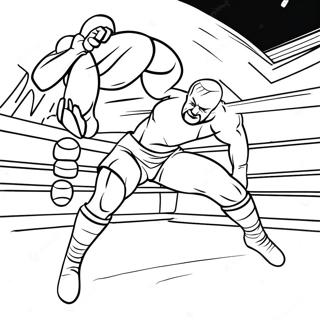 Page De Coloriage De Lutteur De La Wwe Sautant Sur Un Adversaire 122579-57074