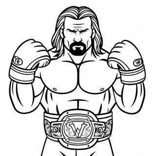 Triple H Tenant Deux Ceintures Page De Coloriage 122581-57082