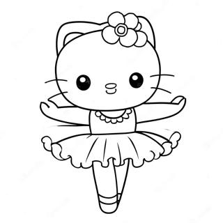 Contour De Ballerine Hello Kitty Page De Coloriage 122656-57130