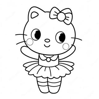 Page De Coloriage Ballerine Hello Kitty Mignonne 122657-57134