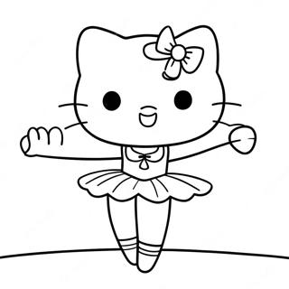 Pose Elegante De Ballerine Hello Kitty Page De Coloriage 122658-57137