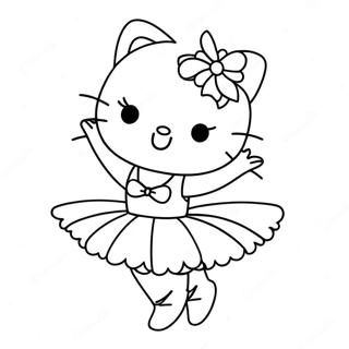 Pose Elegante De Ballerine Hello Kitty Page De Coloriage 122658 57138