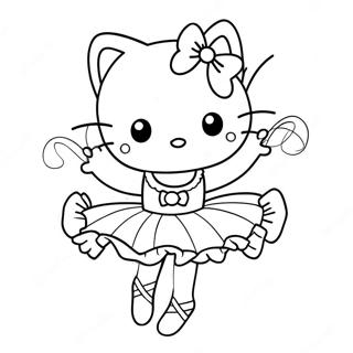 Pose Elegante De Ballerine Hello Kitty Page De Coloriage 122658 57139