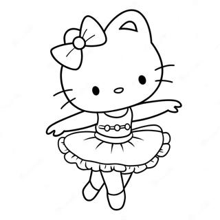Pose Elegante De Ballerine Hello Kitty Page De Coloriage 122658 57140
