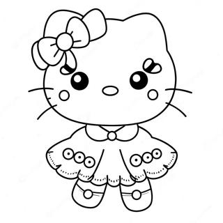 Adorable Hello Kitty En Tutu Page De Coloriage 122659 57141