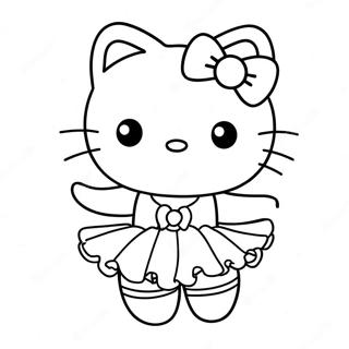 Adorable Hello Kitty En Tutu Page De Coloriage 122659 57142