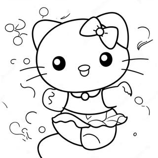 Hello Kitty Ballerine Contour Pages à colorier