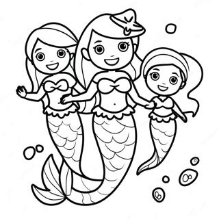 Ariel La Sirene Et Ses Soeurs Page De Coloriage 122709-57174